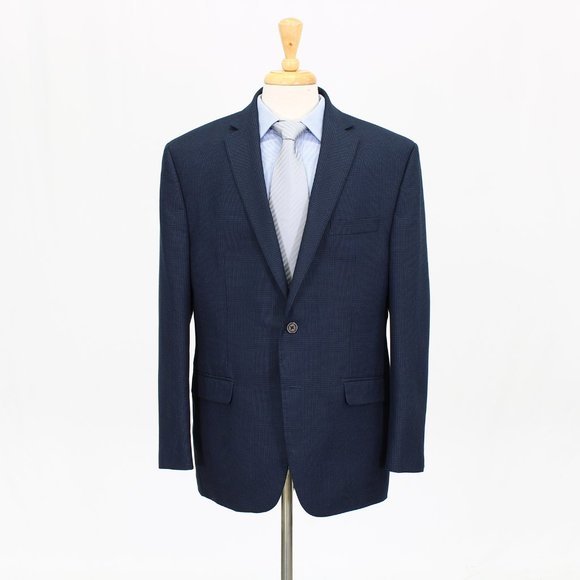Chaps 44R Blue Check 2-Button Sport Coat Blazer Jacket B259 - Picture 1 of 11
